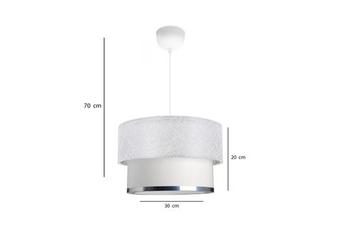 HOMİNG DANTELLİ KROM DETAYLI SARKIT AVİZE, BEYAZ