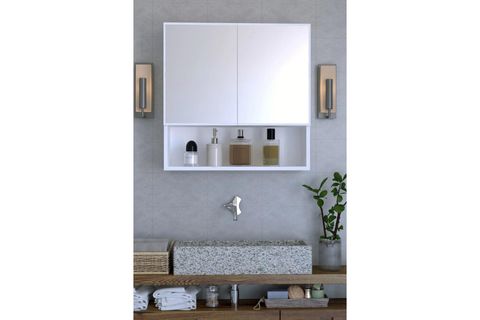 PARİS AYNALI BANYO DOLABI, BEYAZ