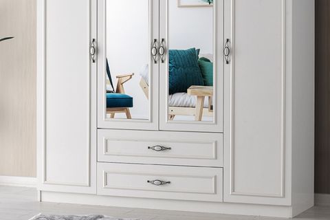 MİNE GARDIROP, 4 KAPAKLI 2 ÇEKMECELİ, 180X57X210