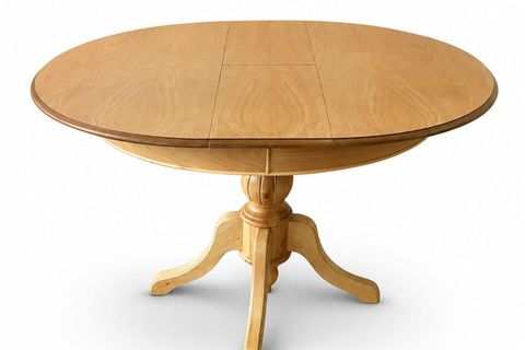 BABA AYAKLI YUVARLAK AÇILIR MASA, NATUREL, 110 CM