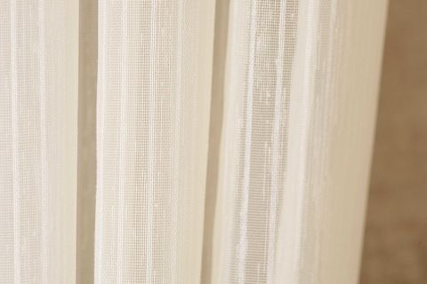 MASSARELLİ İNCE ÇİZGİLİ ŞANTUKLU TÜL KREM PİLESİZ 100X260