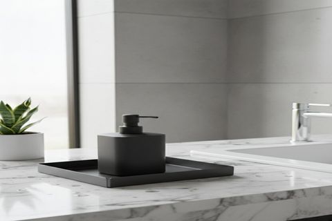 GALVANİZ METAL KARE BANYO TABLASI, CAM GRİ, 10102 CM