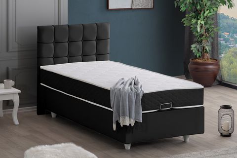 TAVİRA BAZA BAŞLIK VE LETTO YATAK SETİ, ANTRASİT, 100X200