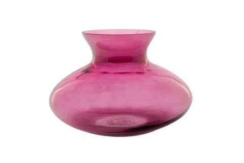 MİHİR PEMBE YASSI CAM VAZO 22X15 CM