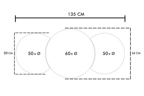 DEKORATİF 3 PARÇA AYNA, 60X135