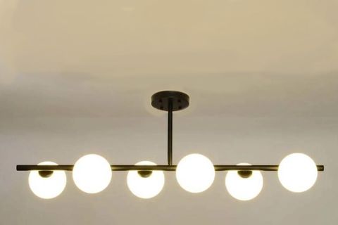 PLAFONYER BESTE SIRALI SİYAH CAMLI AVİZE, ALTILI