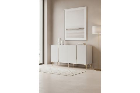 POLİ KONSOL VE TV SEHPASI, BEYAZ GOLD, 150 CM, KA1524BG
