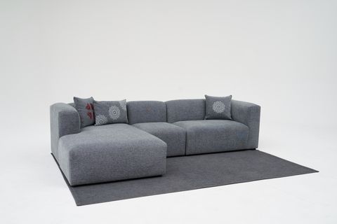 HAKURYU DİKDÖRTGEN KIRLENT, BEYAZ YUVARLAK ETNİK DESEN, 40X60