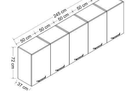 MİNAR 245 CM MUTFAK DOLABI BEYAZ 245-B3-ÜST MODÜL
