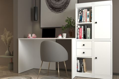 MODÜLER ÇALIŞMA MASASI, AÇIK RAF 2 KAPAKLI