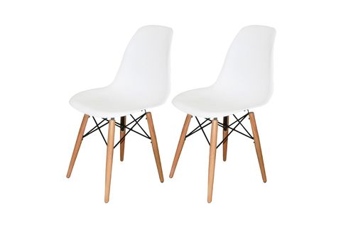 WOODESK AĞAÇ AYAKLI SANDALYE, BEYAZ, 2 ADET, SND3007-2BYZ