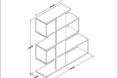 BİCABİN GORDİON KİTAPLIK, BEYAZ