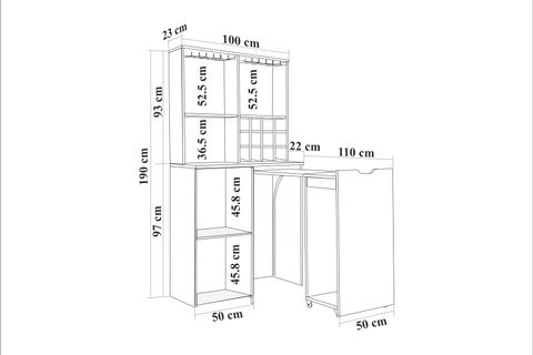 VELTO KATLANABILIR MASALI MİNİ BAR TAKIM, KARİNA SEDEF