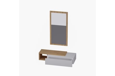 VİEN ÇEKMECELİ RAFLI AYNALI DRESUAR, ATLANTİK ÇAM BEYAZ