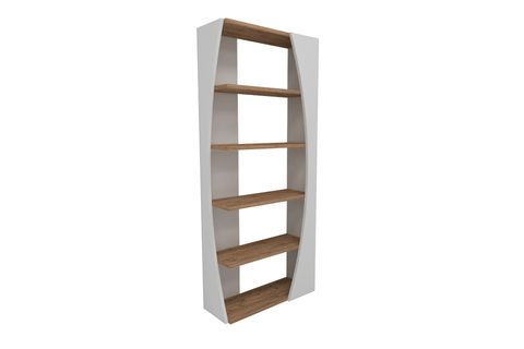 ARNETTİ SELGE 5 RAFLI DEKORATİF MODERN TASARIM KİTAPLIK, ATLANTİK ÇAM BEYAZ - SELGE
