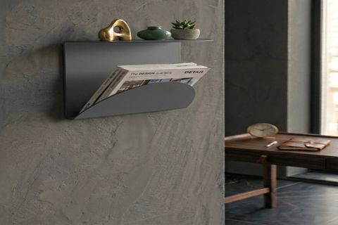 GALVANİZ METAL DERGİLİK RAF, CAM GRİ, 20X30X5 CM