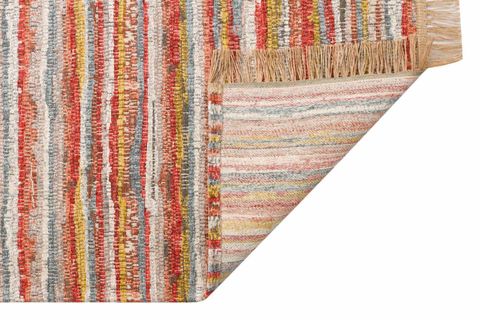 ELSE TURUNCU ÇİZGİLİ HASIR DOKULU SİSAL KİLİM KAYMAZ TABAN YUMUŞAK MODERN HALI 100X200