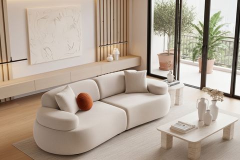 RİVA ÜÇLÜ KOLTUK, KREM