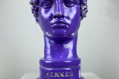 HERMES PURPLE PEARL POP ART DEKORATİF ROMA YUNAN HEYKELLERİ