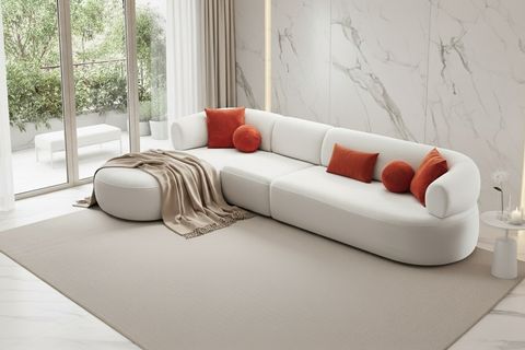 TURİN PİYONLU KÖŞE KOLTUK, SOL, BEYAZ