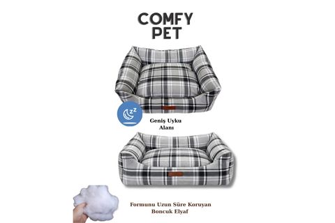 COMFY PET KÖPEK YATAĞI GRİ XL 70X90X24