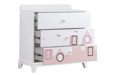 CİTY ŞİFONYER, PEMBE, 3 ÇEKMECELİ
