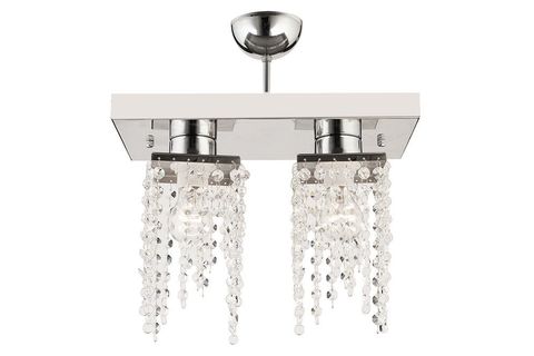 APLİQA NİKOLA İKİLİ KRİSTAL TAŞLI AVİZE, KROM