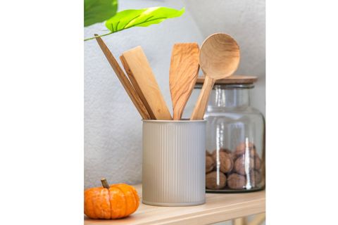 THE MİA STRİPE TEZGAH ÜSTÜ KAŞIKLIK BEJ 13X11 CM