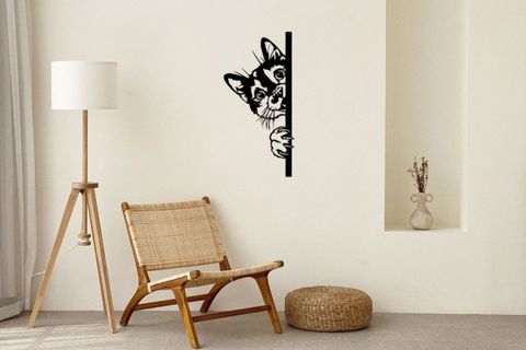 KEDİ LAZER KESİM TABLO, 28,5X59