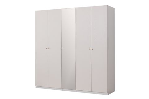 LUNA NOX WOOD GARDIROP, BEYAZ, 5 KAPAKLI