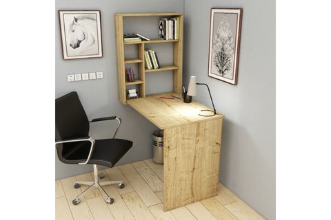 SEDİR RAFLI AÇILIR KAPANIR DUVARA MONTE ÇALIŞMA BİLGİSAYAR MASASI, SAFİRMEŞE