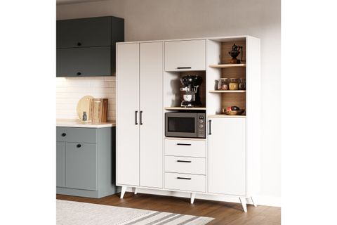 LAVO ÇOK AMAÇLI KAHVE KÖŞESİ DOLABI, 4 KAPAKLI 3 ÇEKMECELİ