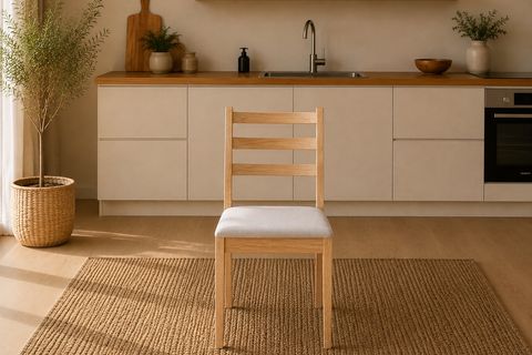 LJUNBERG AHŞAP MUTFAK MASA TAKIMI, 4 SANDALYELİ, 70X110
