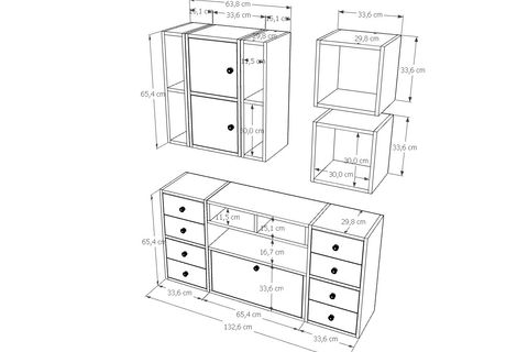 BK ÇOK AMAÇLI DOLAP, 8 ÇEKMECELİ, KBR