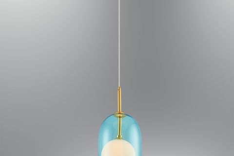 ÖZCAN AYDINLATMA 4738-2A-05 SUPA  TEKLİ UZUN CAM SARKIT, MAVİ