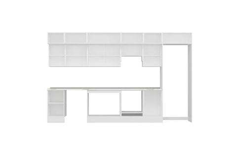 ALVİNKA 385X240 CM KLASİK MEBRAN MUTFAK DOLABI, MB E90S45S50 1 MEBRAN BEYAZ SUNTALAM