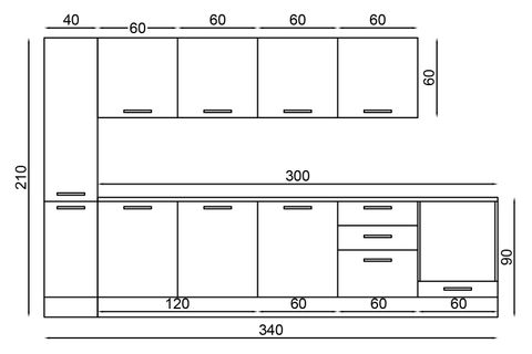 340 CM FİLİPA ANK MODÜLLÜ VE BOY DOLAPLI MUTFAK