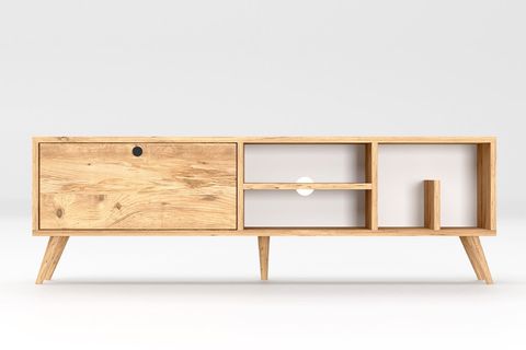 LENA KİTAPLIK BÖLÜMLÜ TV SEHPASI, ÇAM, 140 CM