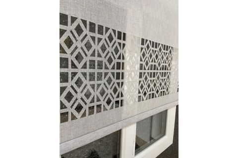 ÇİFT MEKANİZMALI LAZER KESİM TÜL VE STOR PERDE, GRİ, DSG-308, 130X200