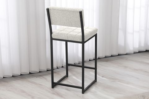 RİVA BAR MUTFAK SANDALYESİ, SİYAH AYAKLI, KREM
