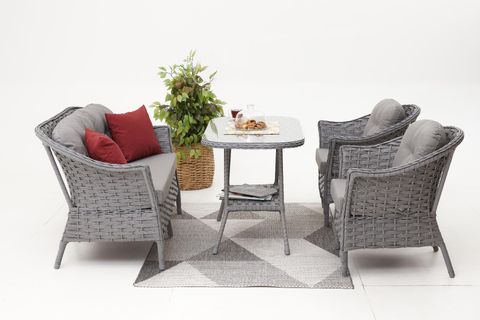 KARDELEN RATTAN İKİLİ OTURMA GRUBU, GRİ