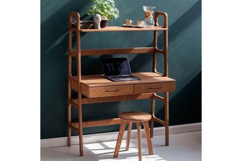 WOODESK BRİSA AHŞAP ÇALIŞMA MASASI, TİK RENK
