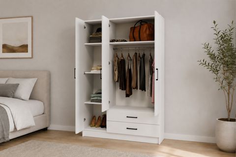YAMAN GARDIROP, BEYAZ, 120 CM