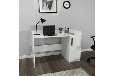LUSES DOLAPLI ÇALIŞMA BİLGİSAYAR MASASI, BEYAZ