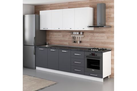MİNAR DENİZ 270 CM MUTFAK DOLABI BEYAZ ANTRASİT 270-A3
