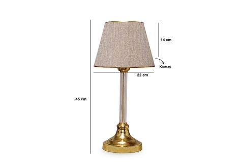HOMİNG GOLD AYAKLI KUMAŞ BAŞLIKLI ABAJUR AYD-2982