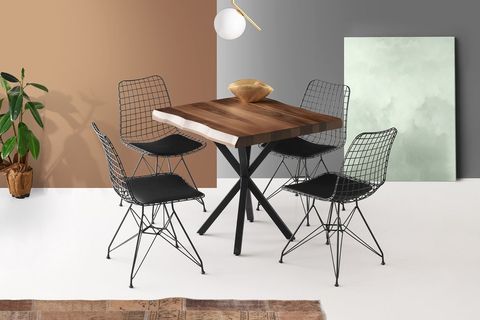 KEOPS MASA VE TEL SANDALYE TAKIMI, 90X90