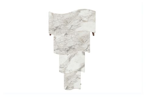 SALSA ZİGON SEHPA, DÖRTLÜ, BEYAZ MERMER DESENLİ