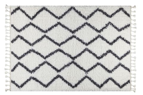 MARAKESH SHAGGY HALI 0420A, BEYAZ ANTRASİT, 50X80