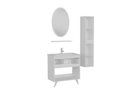 VERA BANYO DOLABI AY2K1Ç214, BEYAZ ANTRASİT, 85CM